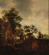 Isaac van Ostade Travellers Halting at an Inn France oil painting artist